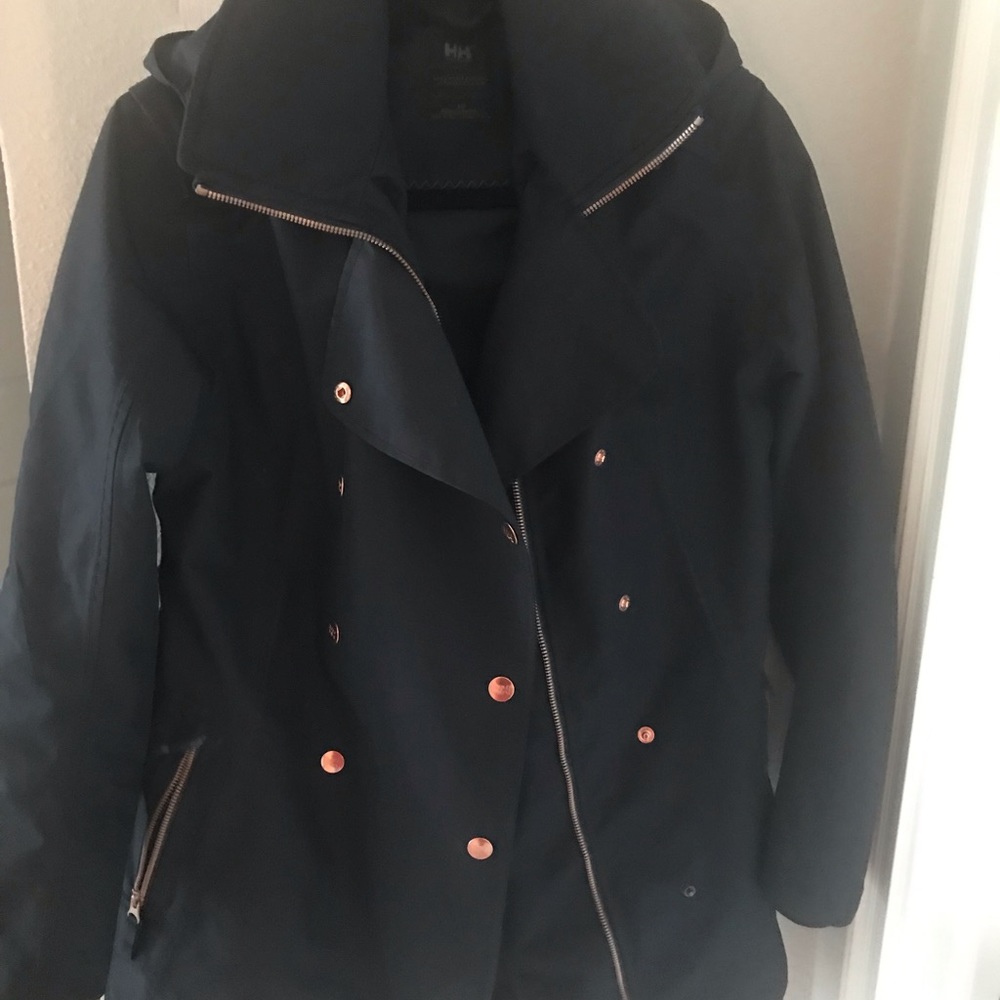 Helly Hansen Women’s Navy Raincoat - Size Small Petite
